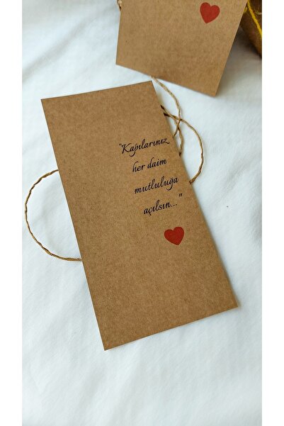 Çikoleyt Design Kraft Makrome Kartı - Nikah, Düğün, Nişan, Söz Kartı (9,5x19c...