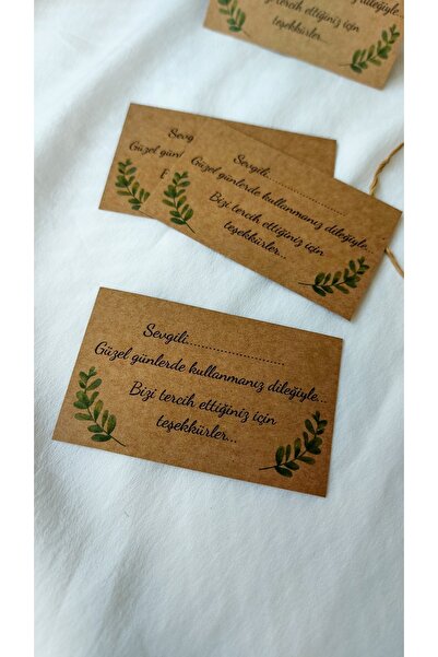 Çikoleyt Design كرافت شكرًا لك على اختيارنا - بطاقة المنتج (5x8 سم) 50 قطعة