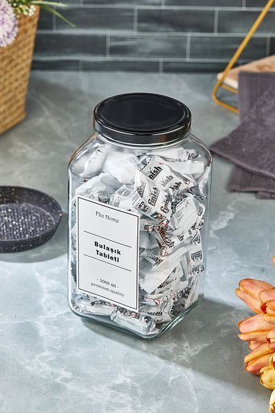 FBZhome Dishwasher Detergent Tablet Jar/box Vacuumed Lid 3000 ml
