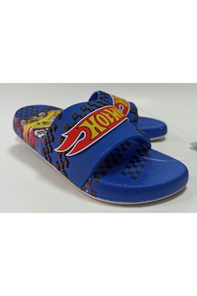 GEZER Papuci de casă și stradă, cu licență Hot Wheels, cu talpă anatomică albastră, antiderapante
