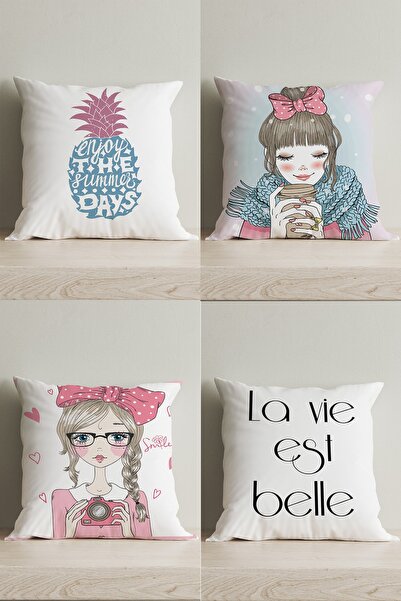 LadiesHome Huse pentru perne decorative digitale cu două fețe cu design speci...