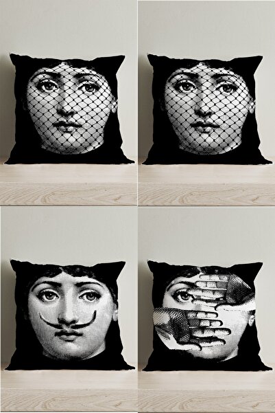 LadiesHome Спеціальний дизайн двосторонній цифровий друк декоративний чохол для подушки, 4 шт.