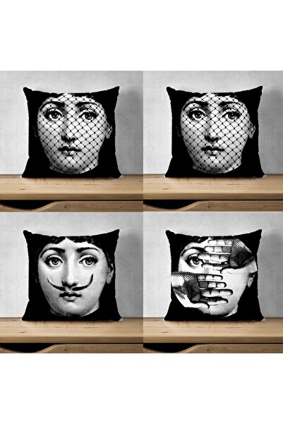 LadiesHome Спеціальний дизайн двосторонній цифровий друк декоративний чохол для подушки, 4 шт.