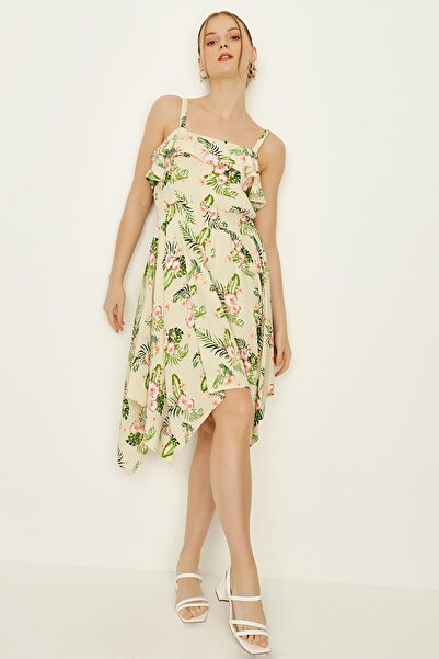 Select Moda Γυναικείο φόρεμα με λουλουδάτο βολάν με λεπτομέρειες