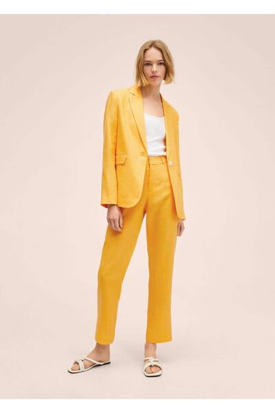 MANGO Woman %100 Keten Pantolon