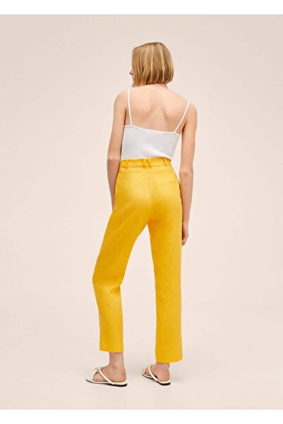 MANGO Woman %100 Keten Pantolon