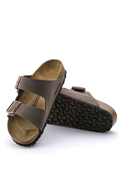 Birkenstock Brown Men's Slippers with Buckle and Double Straps