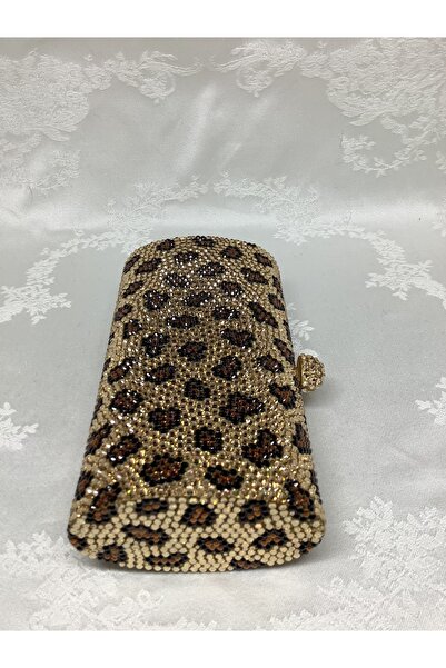 Noemi Taşlı Metal orijinal leopar desenli kutu çanta