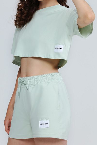 Wear Three Points Green Weekend Crop T-shirt