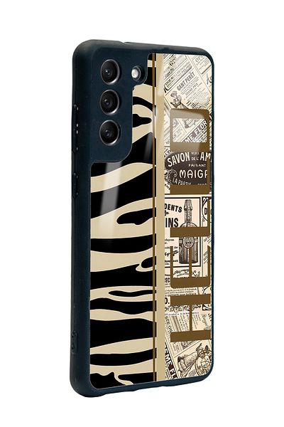 Spoyi حافظة هاتف لامعة بتصميم صحيفة Fe Zebra متوافقة مع هاتف Samsung S21