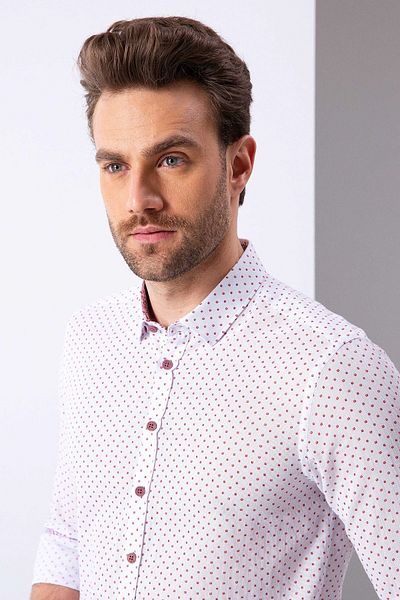 Pierre Cardin Κόκκινο Slim Fit πουκάμισο