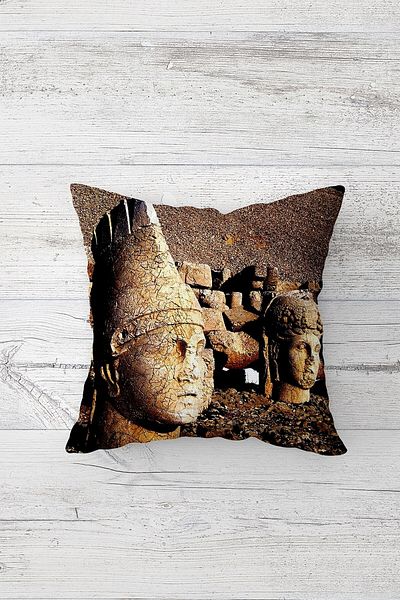 on the clouds نمط جبل Nemrut - غطاء وسادة مطبوع على الوجهين وسحاب مخفي