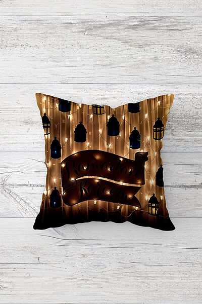 on the clouds Ramadan Kareem Lantern Μαξιλαροθήκη με κρυφό φερμουάρ με στάμπα μονής πλευράς Μαξιλαροθήκη για μαξιλάρι καθίσματος
