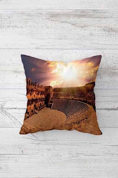 on the clouds Sunset Patterned Double Side Printed Μαξιλαροθήκη με κρυφό φερμουάρ Μαξιλαροθήκη για καναπέ