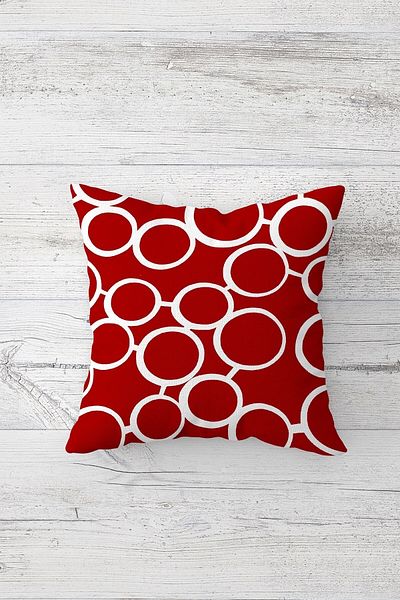 on the clouds Burgundy Ring Patterned One Side Printed Hidden Zipper Pillow Case Throw Pillow Sofa Pillow Case