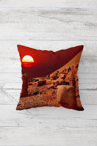 on the clouds Sunset Mount Nemrut Față de pernă cu fermoar ascuns imprimată pe o parte