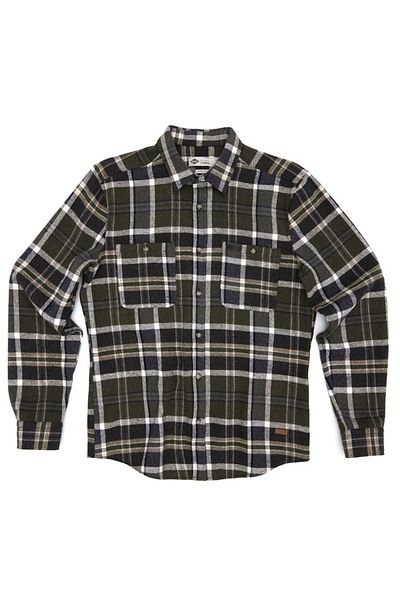 Lee Cooper Ower Men's Woven Shirt Khaki-Navy Blue Plaid