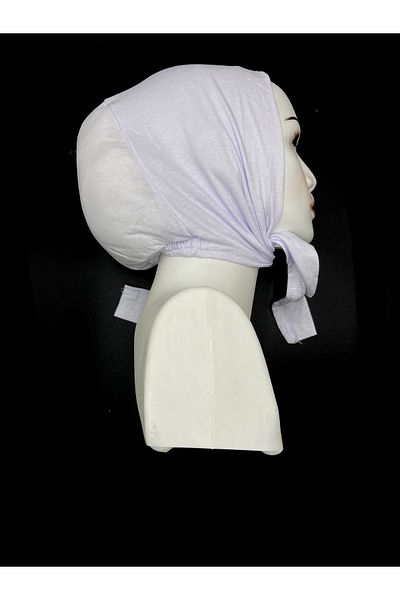 nazipek Silcone White Combed Cotton Top Bonnet