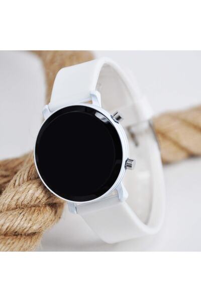 Spectrum White Round Case Stylish Led Youth Wrist Watch with Silicone Cord Su-107