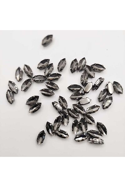 yiğit aksesuar 7x15 (1.5cm) Cased Planted Glass Stone Black Case Gray Stone 50 Pieces