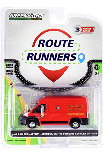 Greenlight 2018 Dodge Ram Promaster Anaheim Fire Rescue Route Runners 3 1:64