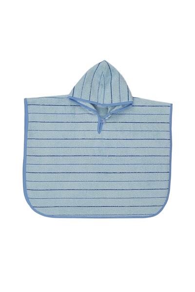 Kirazkids 100% قطن أزرق اللون مخطط المعطف