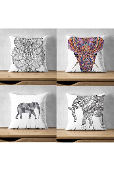 LadiesHome Husă de pernă decorativă, imprimată digitală, cu două fețe, cu design special, din 4 piese