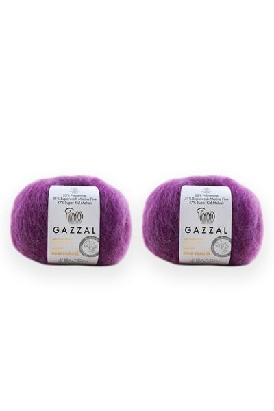 Gazzal Super Kid Mohair 25 Gr 5'Li Package 78% Wool-22% Pa Blended Natural Hand Knitting Yarn Taka Yarn (64410)