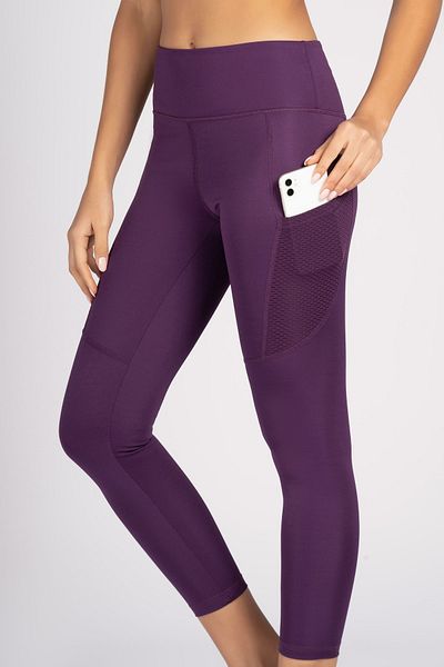 Lioness Activewear Jambiere de damă liliac cu talie înaltă cu buzunare laterale