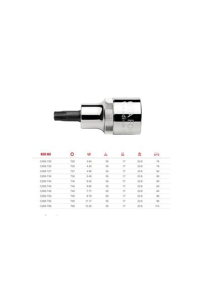 CETA FORM T55 Short Type 1/2'' Torx Tip Socket C28s-t55
