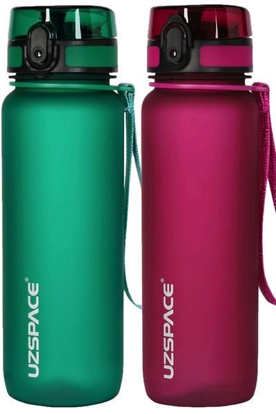 Uzspace Set of 2 800ml -new Size-length 25 cm-tritan Water Bottle Bpa No Odor Leakage