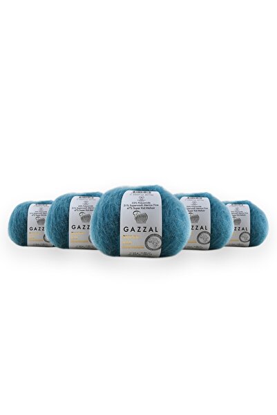 Gazzal سوبر كيد موهير 25 جرام 5 عبوات 78% صوف - 22% Pa مخلوط طبيعي لحبل الحيا...