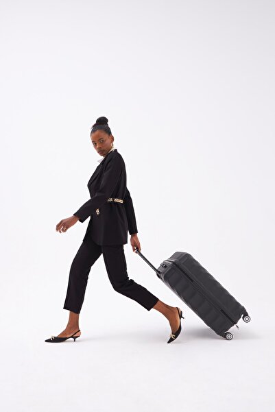 Sateen Nervür Detaylı Klasik Pantolon - Siyah