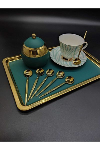 BRONDOFF Ikon Titanium Gold 6 Pieces Tea - Coffee Spoons