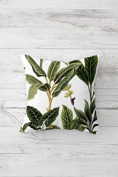 Pelangi Tropical Leaf Double Sided Printed Hidden Zippered Pillowcase Throw Pillow Seat Pillowcase