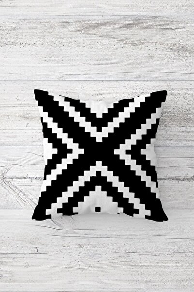 Pelangi أبيض وأسود نمط هندسي مزدوج الجانب مطبوعة مخفي انغلق وسادة رمي غطاء وسادة