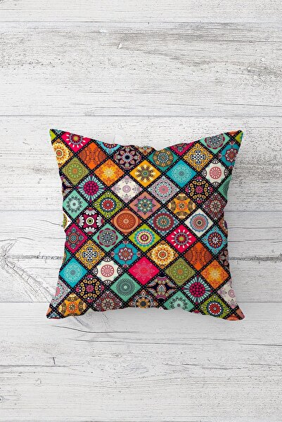 Pelangi Ethnic Mandala Pattern - Double Sided Printed and Hidden Zippered Pil...