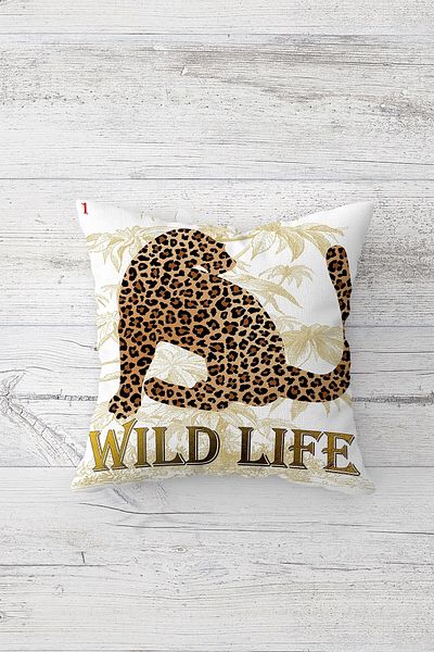 Pelangi Wild Life Double Sided Printed Hidden Zippered Pillow Case Throw Pillow Seat Pillow Case