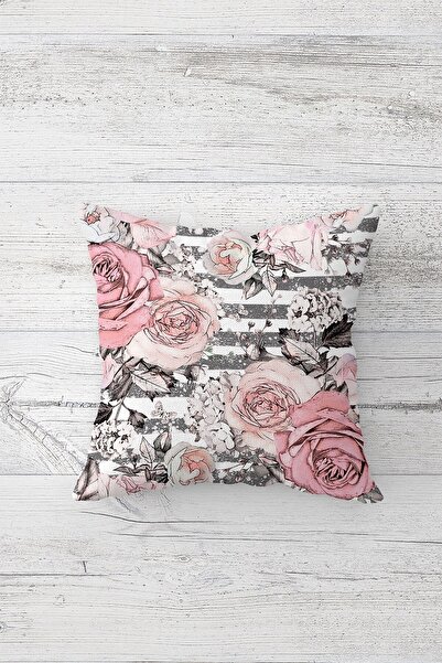 Pelangi غطاء وسادة بسحاب مخفي مطبوع على الوجهين من Rose Bouquet، غطاء وسادة ل...