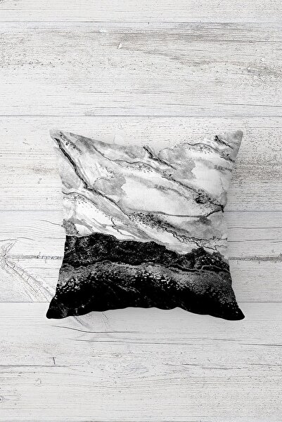 Pelangi رمادي أسود الرخام نمط مزدوج الجانب مطبوعة Giz سستة وسادة رمي وسادة مق...