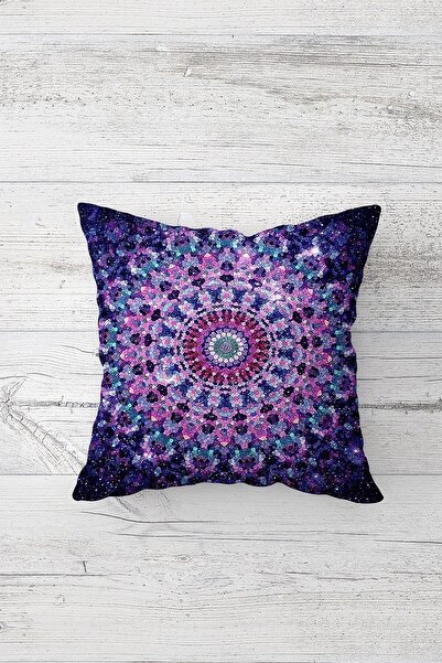 Pelangi Ethnic Mandala Amethyst Double Sided Printed Hidden Zippered Pillowca...