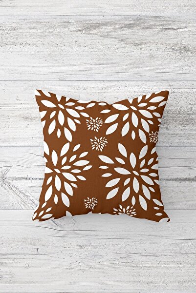 Pelangi Coffee Floor Floral Double Sided Printed Hidden Zippered Pillowcase T...