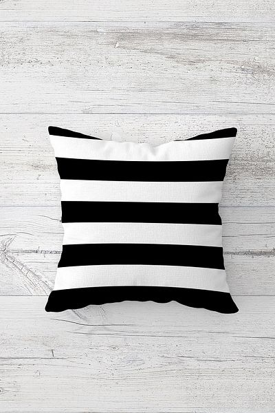 Pelangi Thick Black Stripe Double Sided Printed Hidden Zippered Pillowcase Throw Pillow Seat Pillowcase