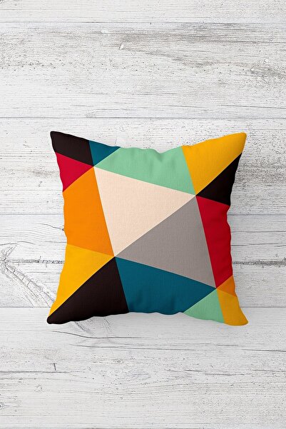 Pelangi مثلثات ملونة مطبوعة على الوجهين غطاء وسادة بسحاب مخفي غطاء وسادة مقعد
