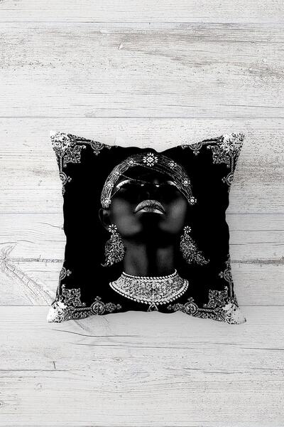 Pelangi غطاء وسادة نسائي أسود أفريقي مطبوع على الوجهين مع سحاب مخفي وغطاء وسا...