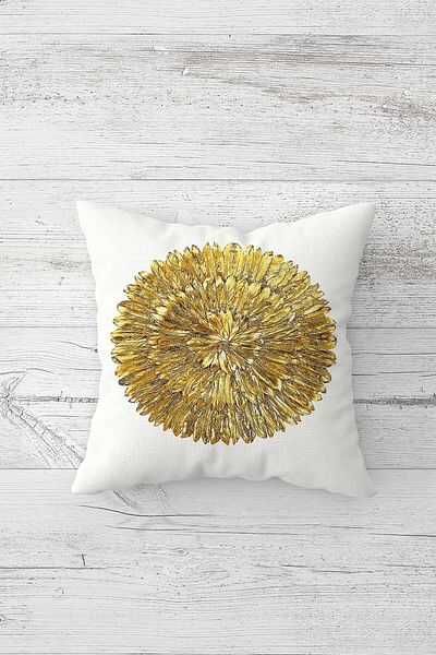 Pelangi Gold Sun Pattern Yoga Double Sided Printed Hidden Zipper Pillowcase Throw Pillow Seat Pillowcase