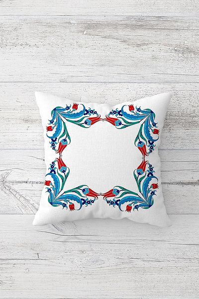 Pelangi Marbling Tile Tulip Pattern Double Sided Printed Hidden Zippered Pillowcase Throw Pillow Seat Pillowcase