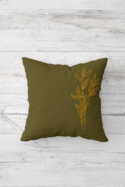 linazaitun Olive Branch Pattern One Side Printing Hidden Zipper Washable Stai...
