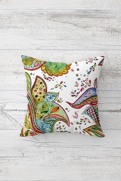 linazaitun One Side Printed Hidden Zipper Washable Stain Resistant Decorative Throw Pillow Cover Pillow Case