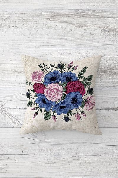 linazaitun One Side Printed Hidden Zipper Decorative Pillowcase Throw Pillow Case Seat Pillowcase